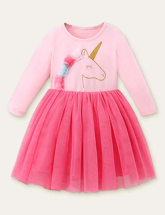 Unicorn Mesh Stitching Dress - Mini Taylor