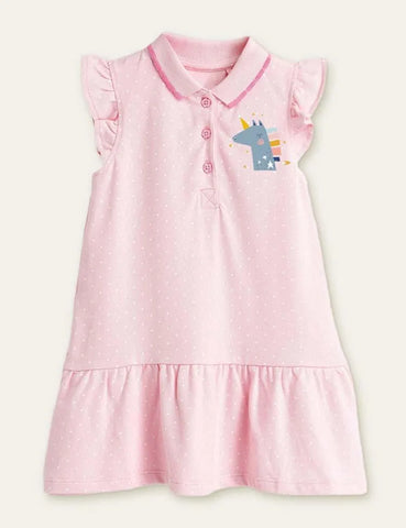 Unicorn Polka Dot Printed Dress - Mini Taylor