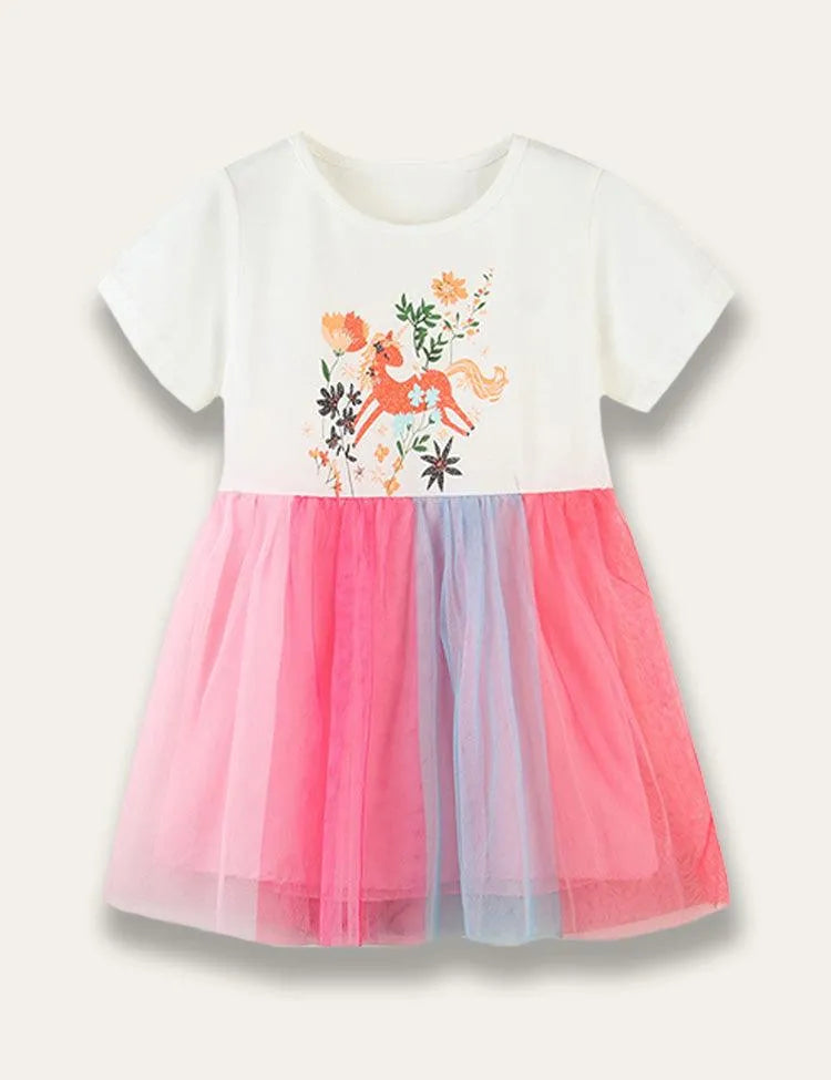 Unicorn Print Tulle Dress - Mini Taylor