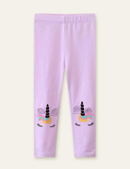 Unicorn Printed Appliqué Leggings - Mini Taylor
