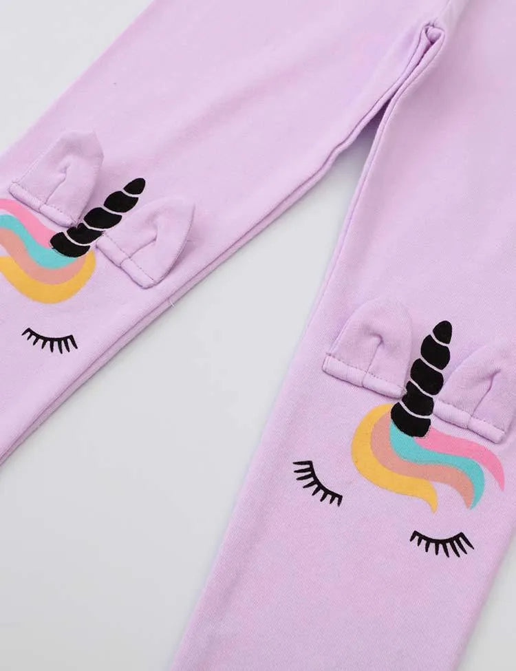 Unicorn Printed Appliqué Leggings - Mini Taylor