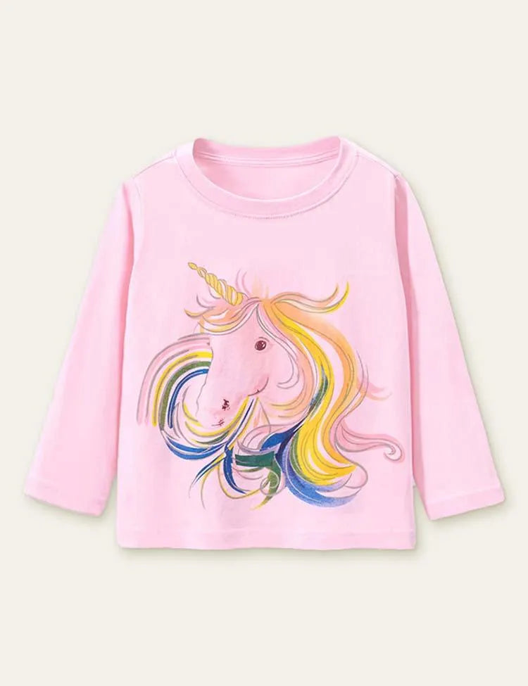 Unicorn Printed Long Sleeve T-shirt - Mini Taylor