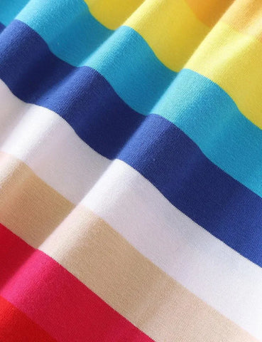 Unicorn Printed Rainbow Striped Dress - Mini Taylor