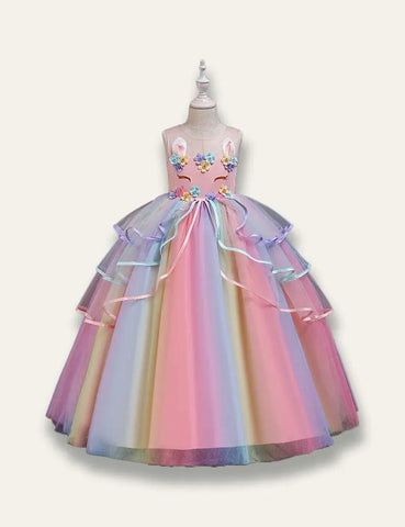 Unicorn Rainbow Tulle Princess Party Dress - Mini Taylor