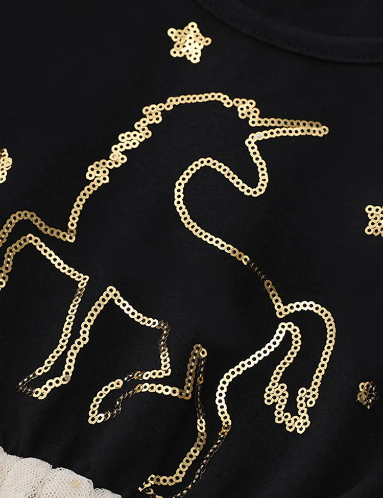 Unicorn Sequined Embroidered Mesh Dress - Mini Taylor