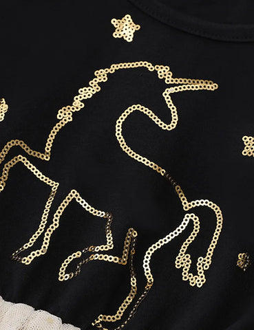 Unicorn Sequined Embroidered Mesh Dress - Mini Taylor