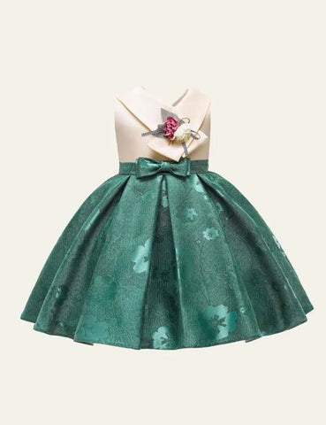 V-neck Flower Party Dress - Mini Taylor