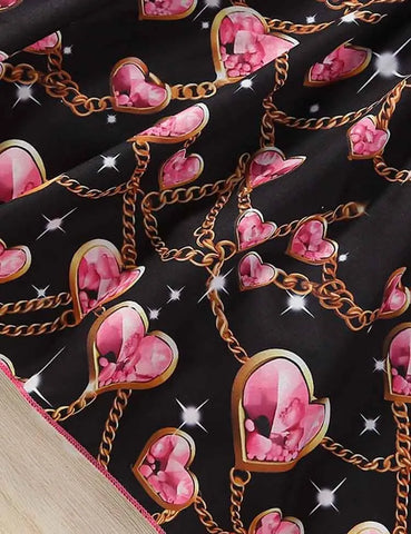 Valentine's Day Heart Necklace Printed Dress - Mini Taylor