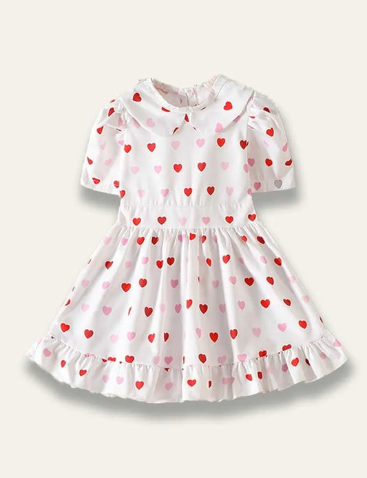 Valentine‘s Day Heart Printed Ruffled Dress - Mini Taylor