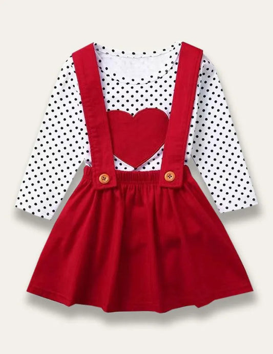 Valentine's Day Polka Dot Love Appliqué Dress - Mini Taylor