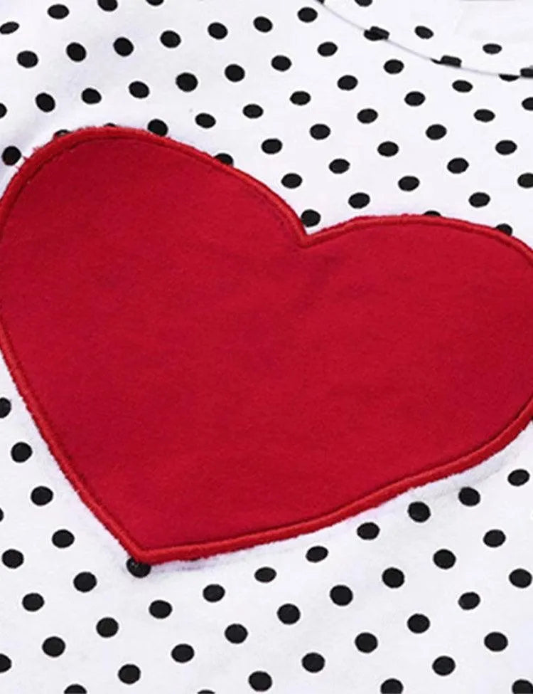 Valentine's Day Polka Dot Love Appliqué Dress - Mini Taylor
