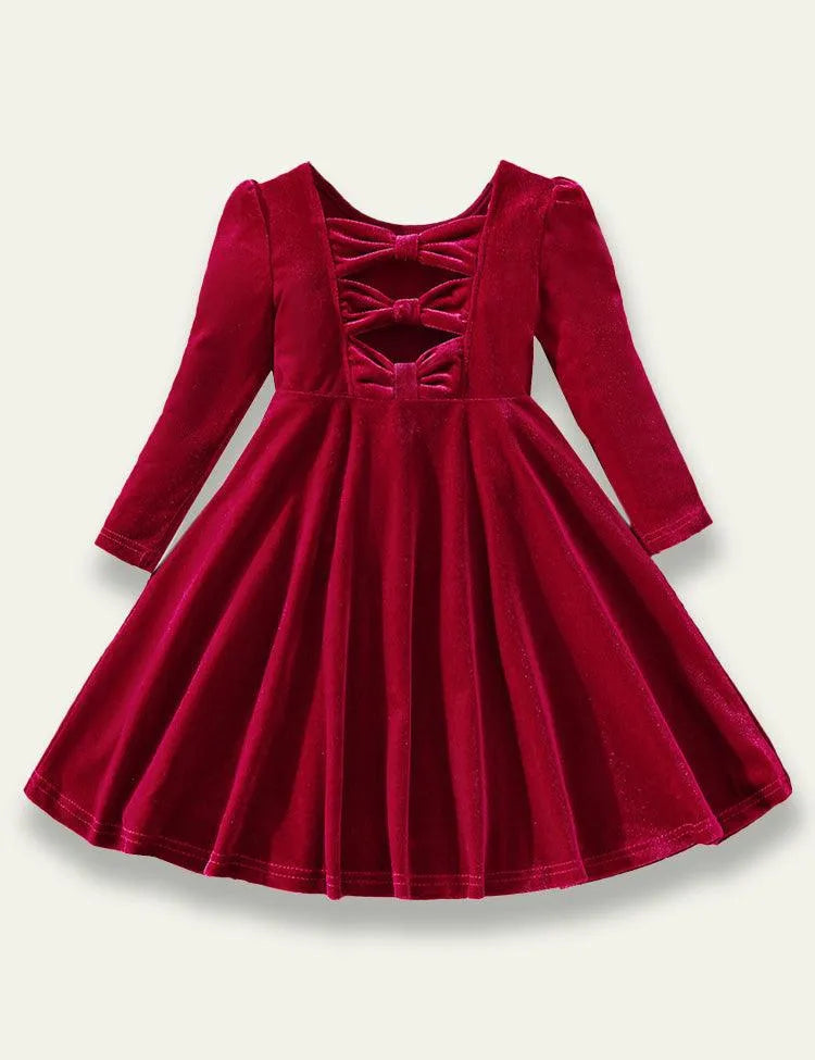 Velvet Bow Princess Dress - Mini Taylor