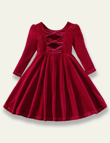 Velvet Bow Princess Dress - Mini Taylor