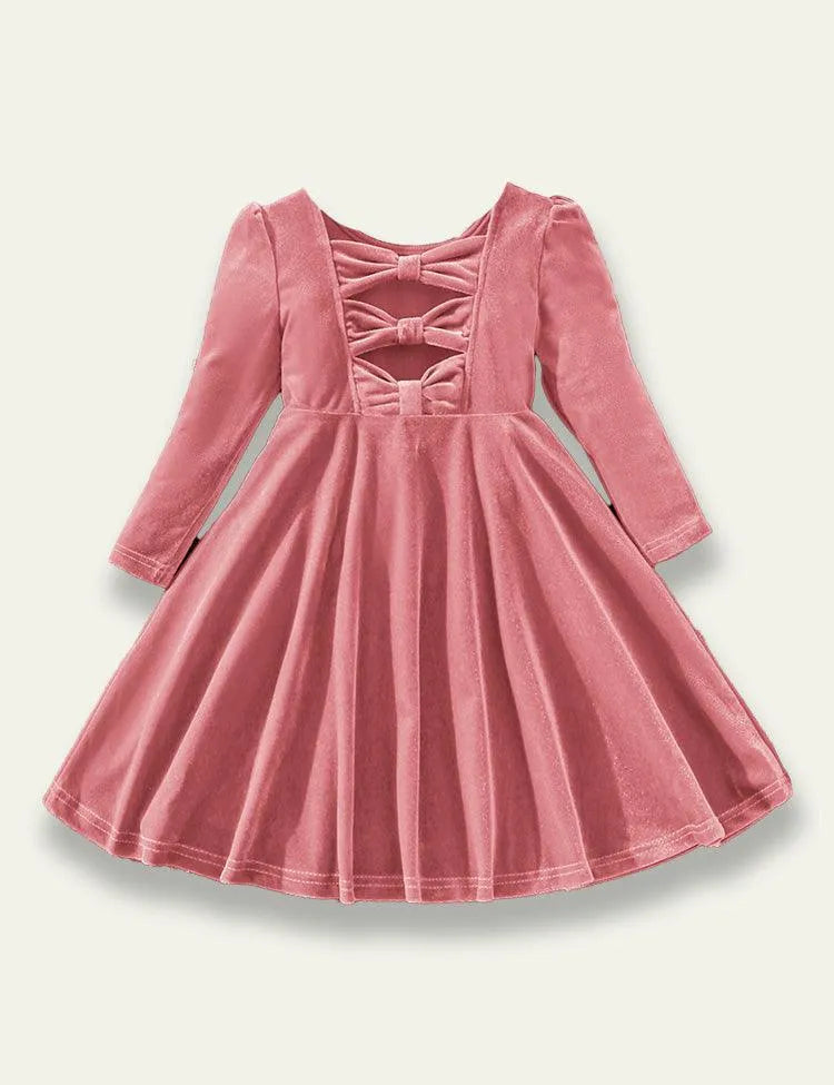 Velvet Bow Princess Dress - Mini Taylor