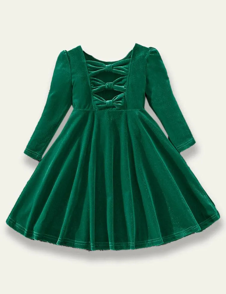 Velvet Bow Princess Dress - Mini Taylor