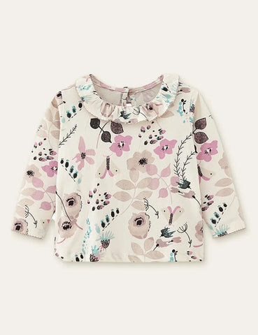 Vintage Flower Printed Long Sleeve T-shirt - Mini Taylor