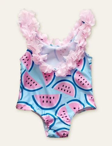 Watermelon Printed Flower Swimsuit - Mini Taylor