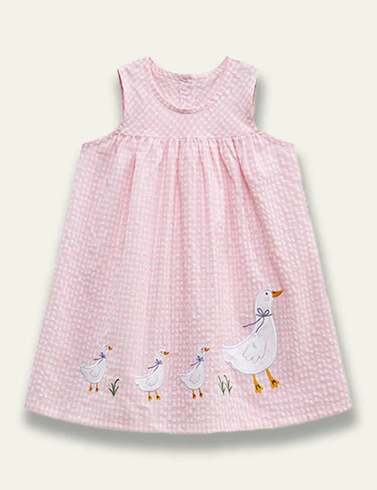 White Duck Appliqué Sleeveless Dress - Mini Taylor