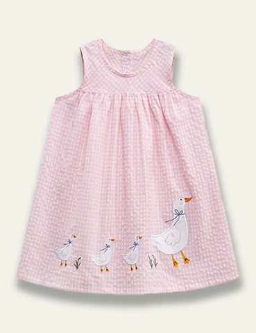 White Duck Appliqué Sleeveless Dress - Mini Taylor