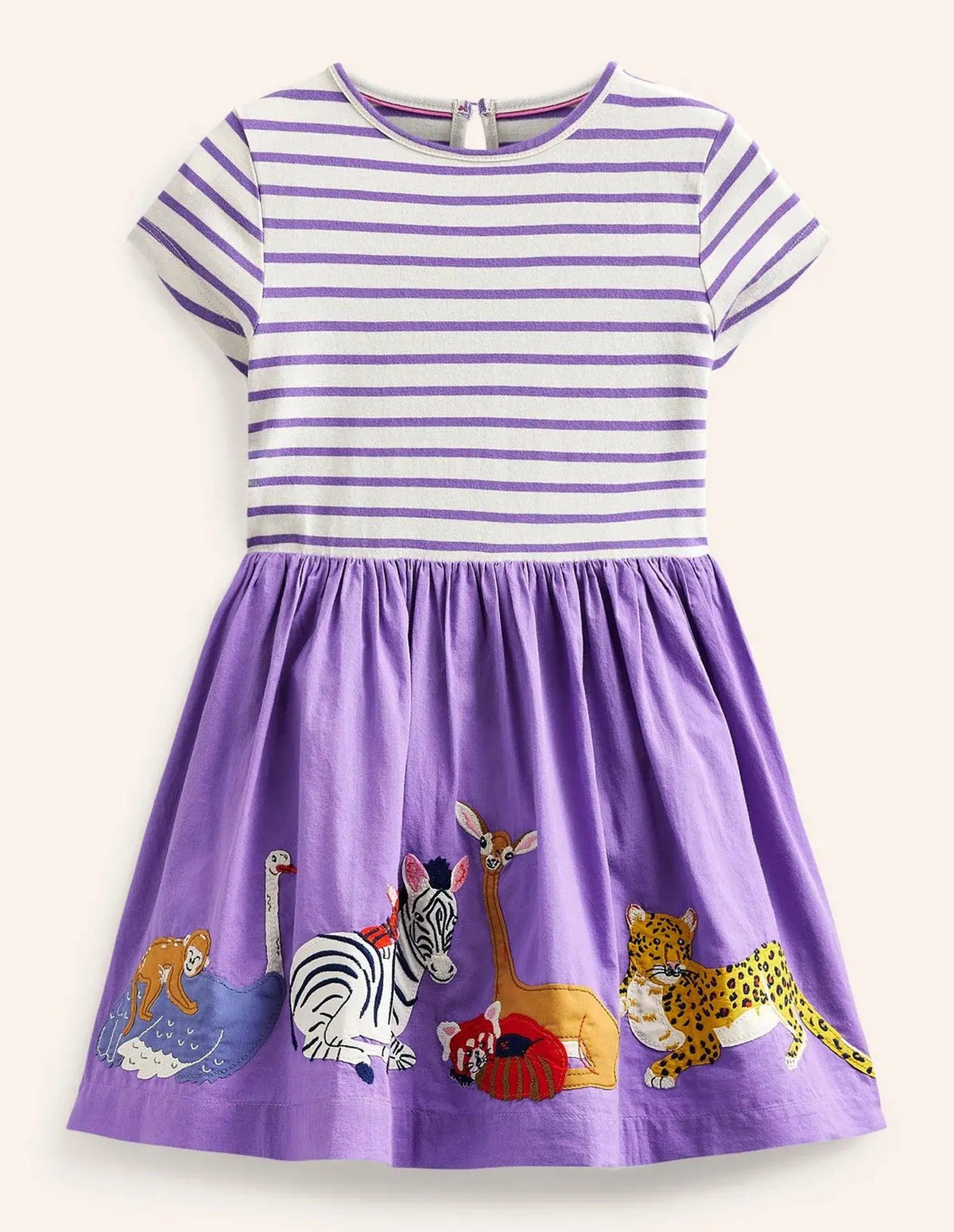 Kleid mit Zoo-Tier-Applikation