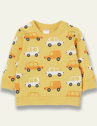 Yellow Car Cotton Sweatshirt - Mini Taylor