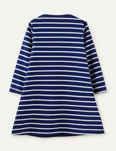 Zebra Appliqué Long Sleeve Dress - Mini Taylor